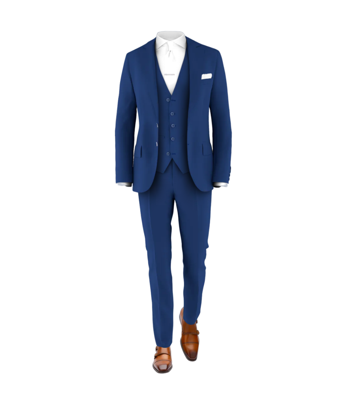 Blue Suit White Tie Men's Suits Tuxedos Grooms Club