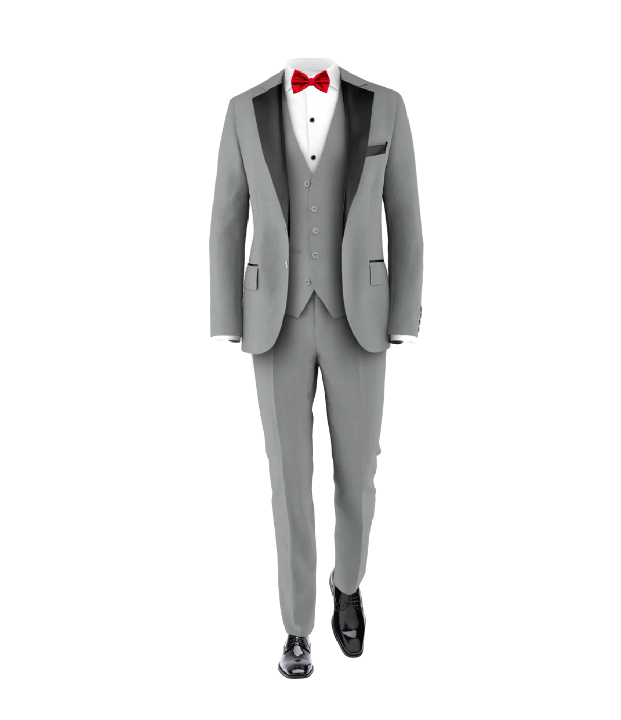 Grey tux red tie outlet