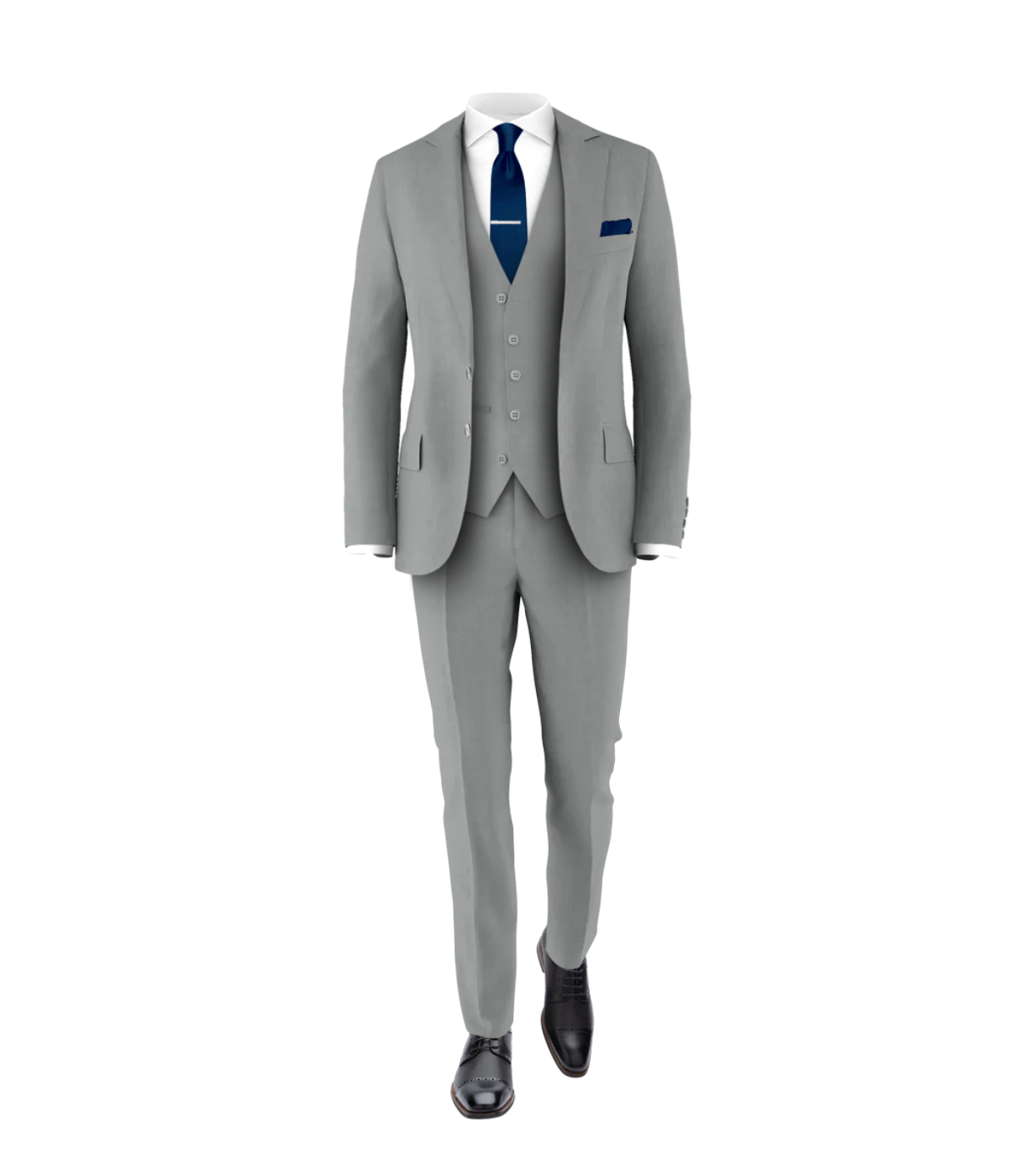 Light Grey Suit Navy Tie Men's Wedding Suit Grooms Club
