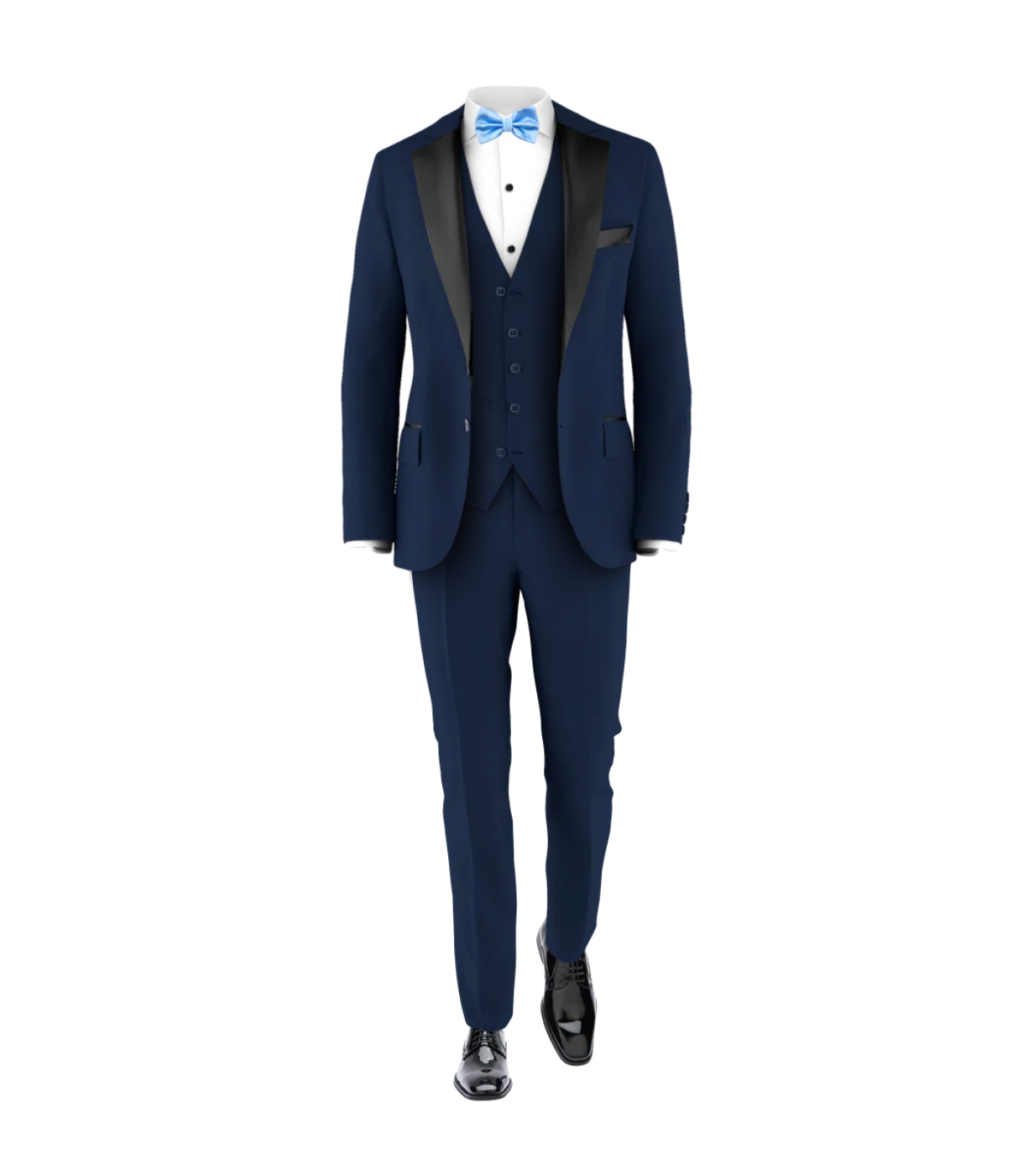 Prom Suit Black Tux With Light Blue Bow Tie Piece Suit With Bow