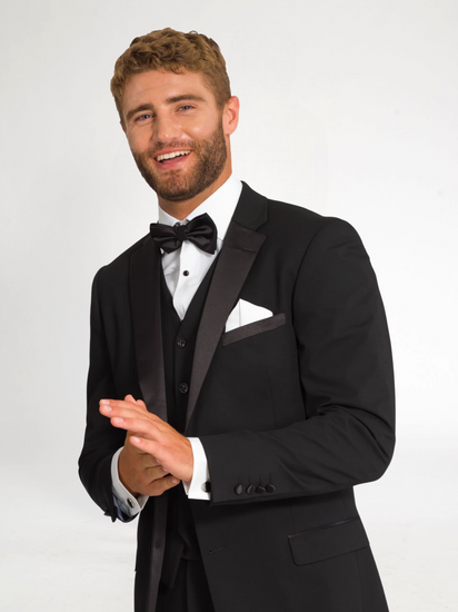 Men's Black Tuxedo Groomsmen Wedding Suit Modern Slim Fit