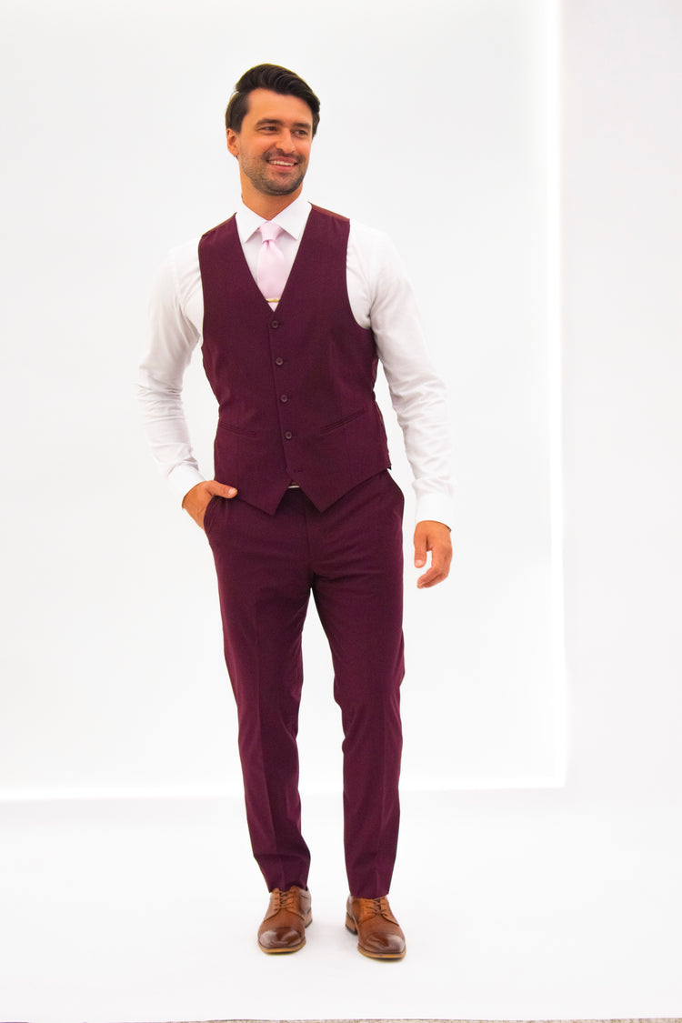 Burgundy Suit Vest