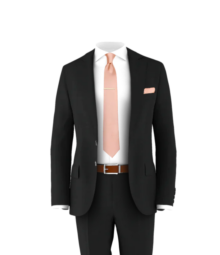 Black Suit Blush Tie