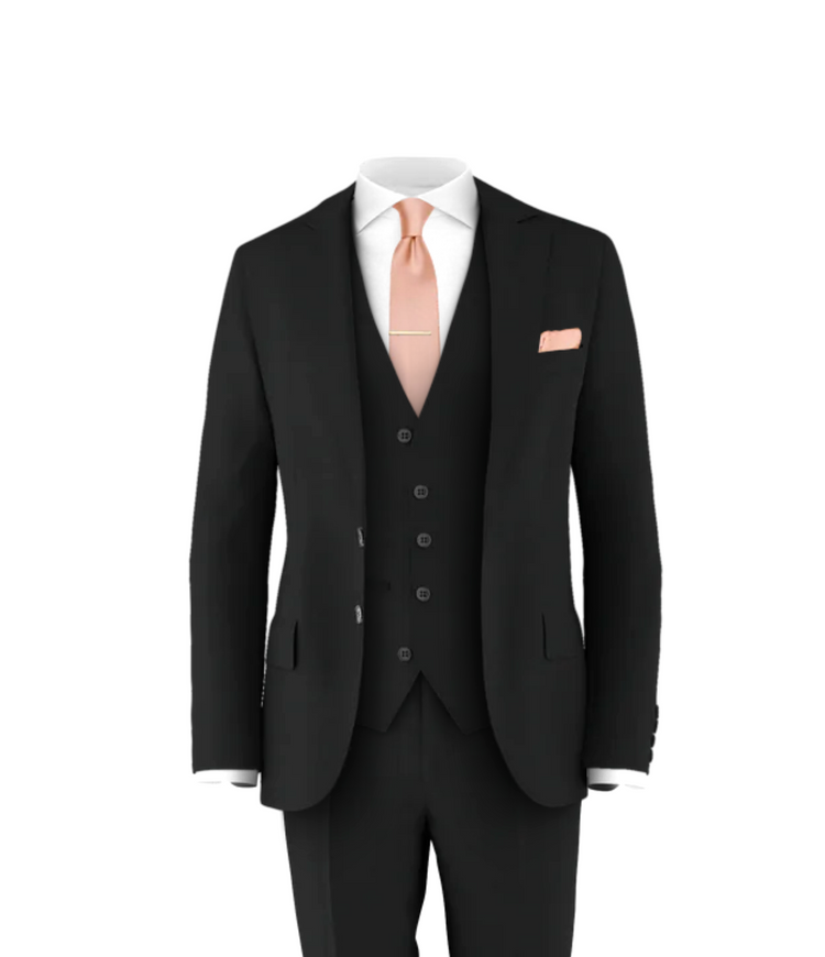 Black Suit Blush Tie