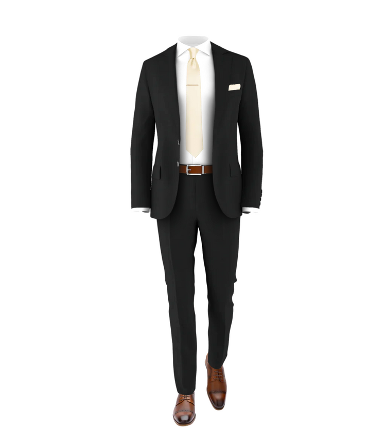 Black Suit Bone Tie