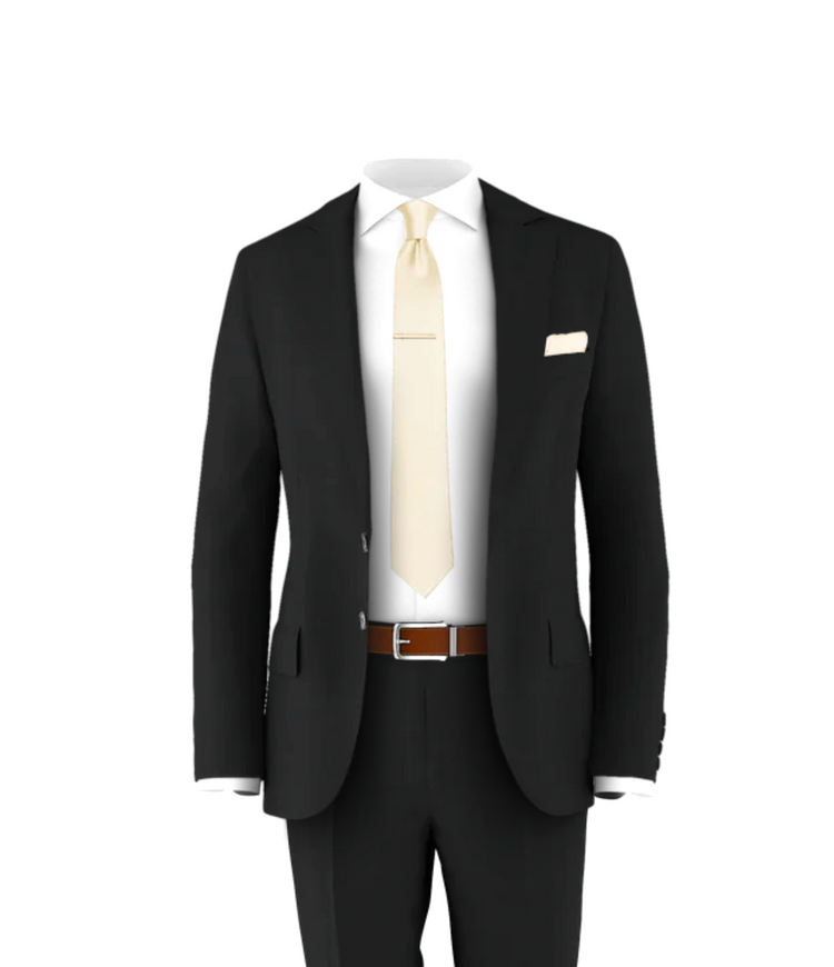 Black Suit Bone Tie