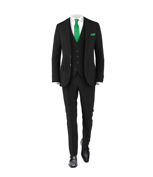 Black Suit Green Tie