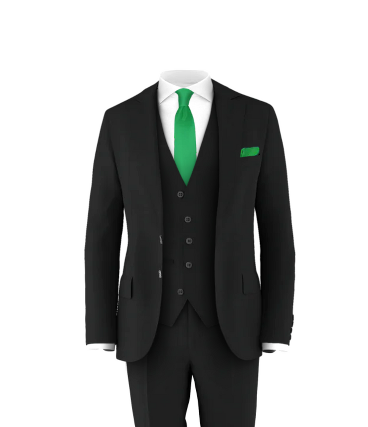 Black Suit Green Tie