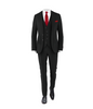 Black Suit Medium Red Tie