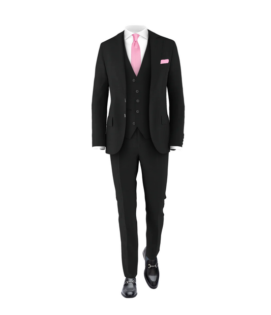 Black Suit Pink Tie