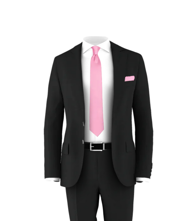 Black Suit Pink Tie