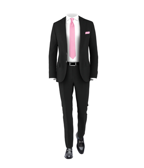 White Shirt Black Coat Pant With Light Pink Shirt Black Suit Pink