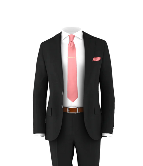 Black Suit & Rose Tie | Suit & Tux for Weddings & Events Black Suit & Rose Tie | Suit & Tux for Weddings & Events