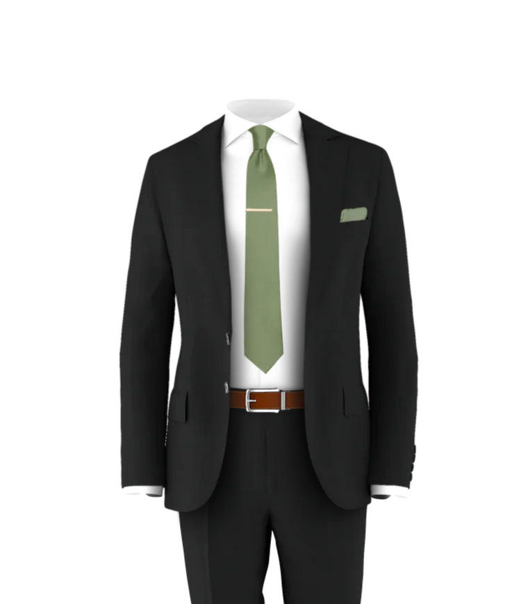 Black Suit Sage Tie