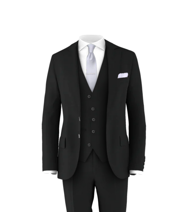 Black Suit Silver Tie