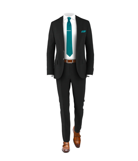 Black Suit Teal Tie Suits Tuxedos for Weddings