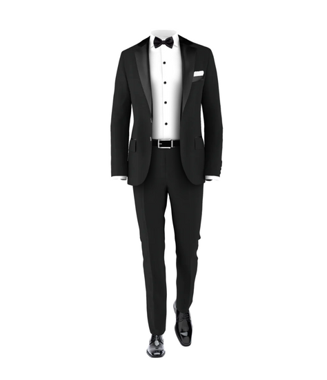 Black Tuxedo Black Tie Men's Piece Wedding Suit