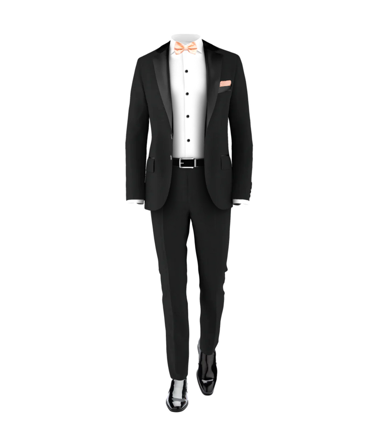 Black Tuxedo Suit Blush Tie