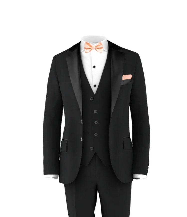 Black Tuxedo Suit Blush Tie