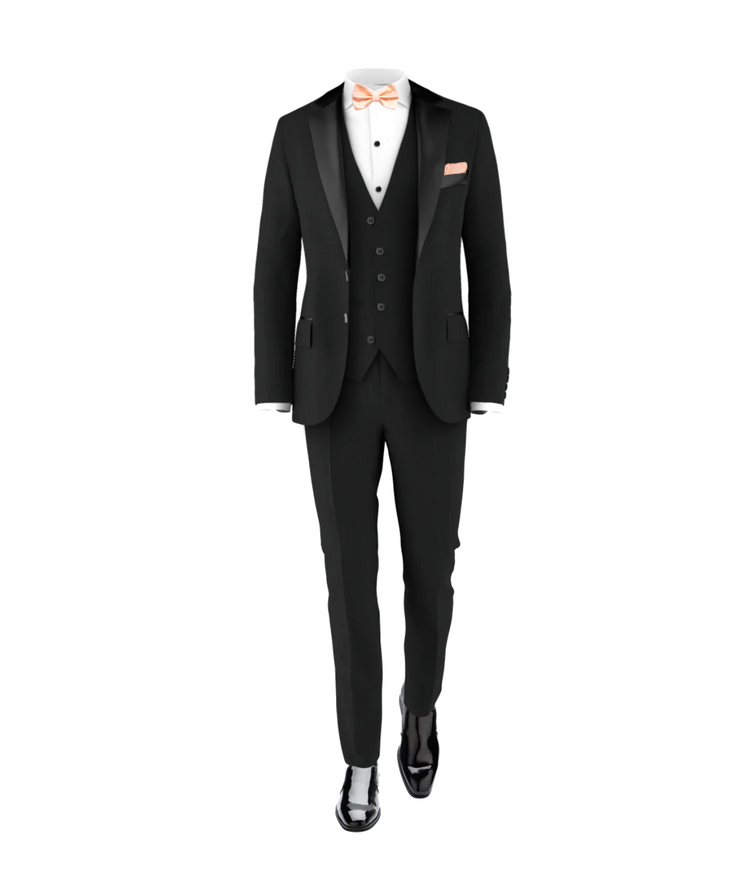 Black Tuxedo Suit Blush Tie