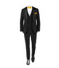 Black Tuxedo Suit Gold Tie