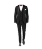 Black Tuxedo Suit Medium Red Tie