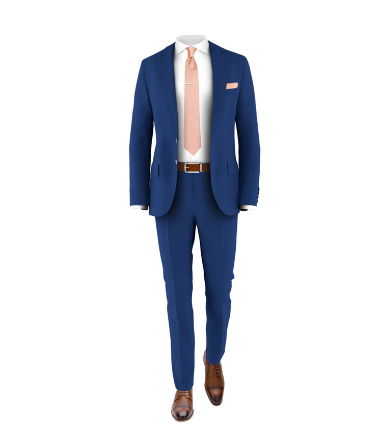 Blue Suit Blush Tie