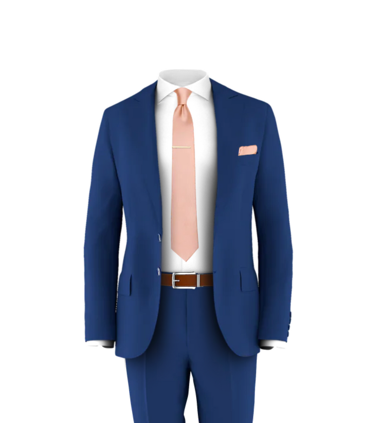 Blue Suit Blush Tie