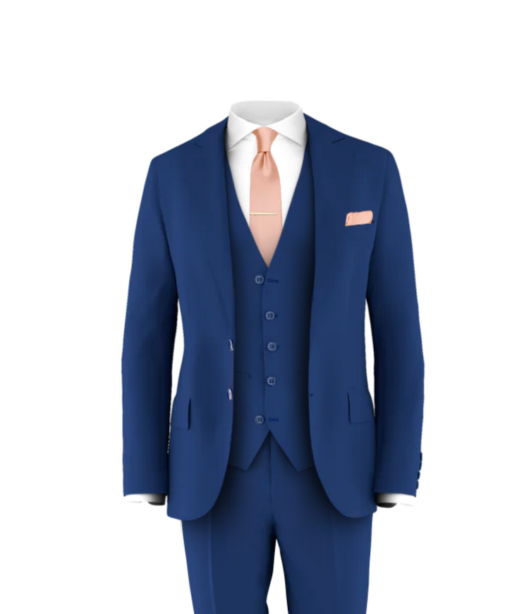 Blue Suit Blush Tie