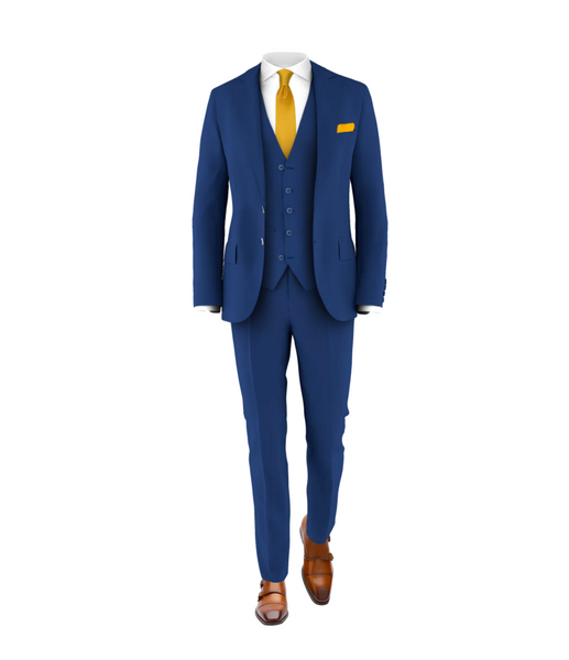 Blue Suit & Gold Tie | Men's Suits & Tuxedos