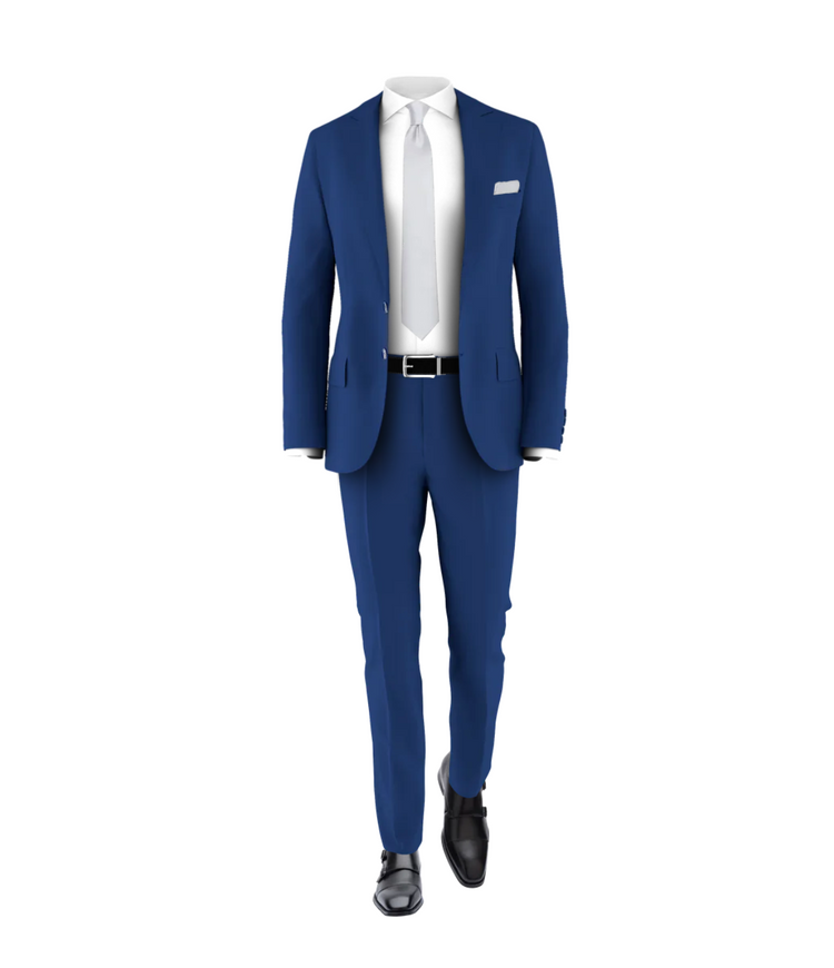 Blue Suit Grey Tie