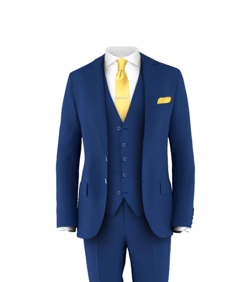 Blue Suit Light Gold Tie