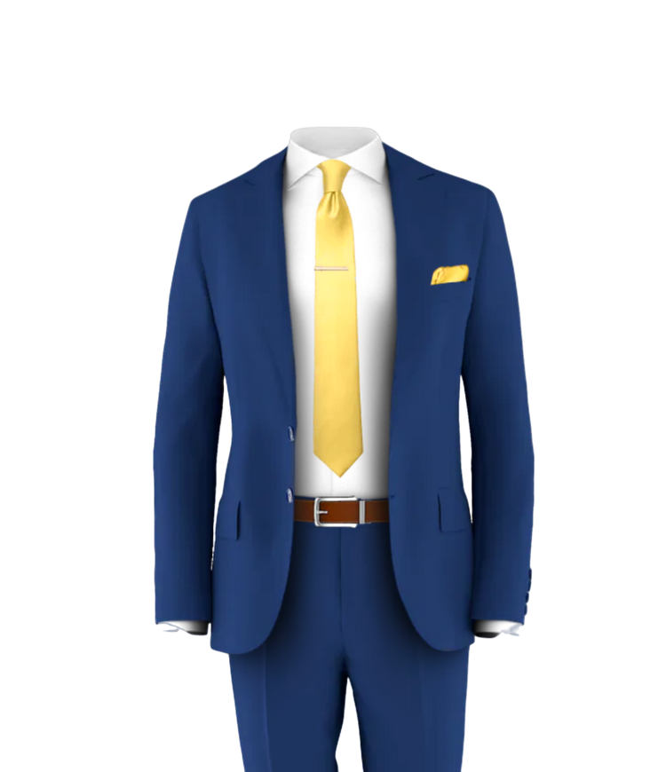 Blue Suit Light Gold Tie
