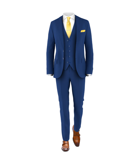 Blue Suit Light Gold Tie