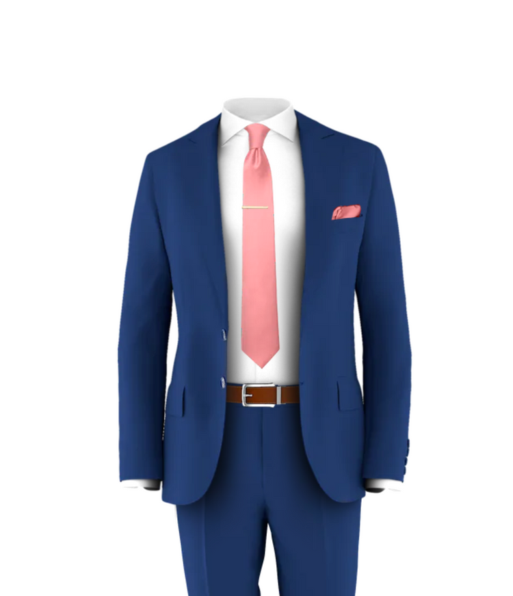 Blue Suit Rose Tie