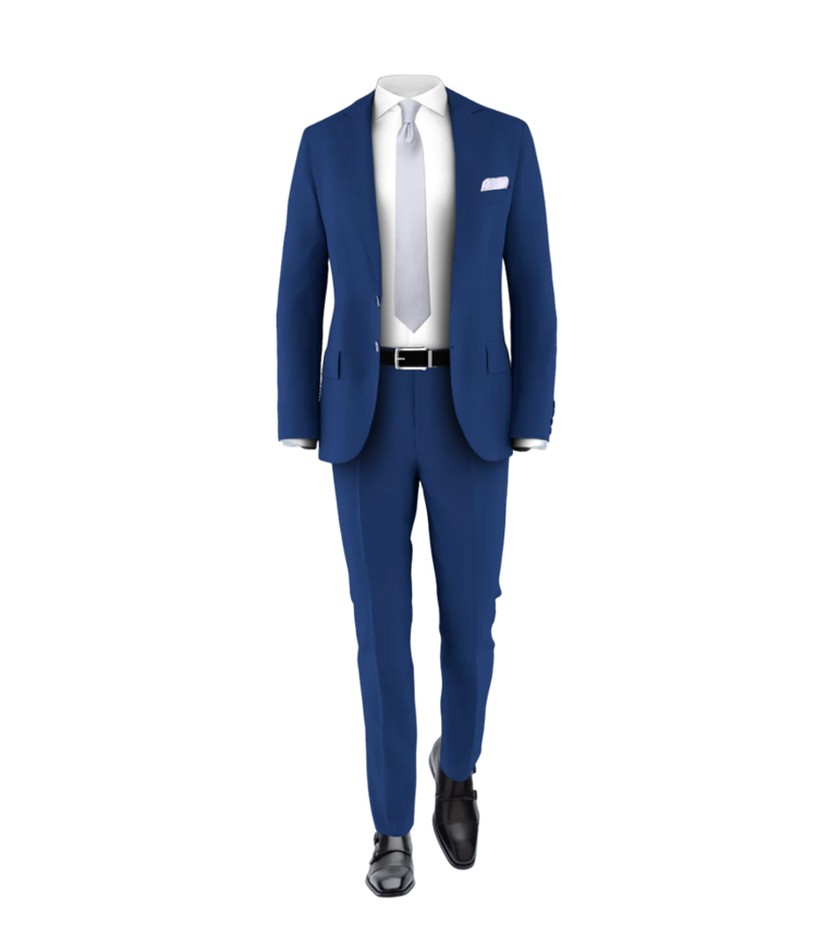 Blue Suit Silver Tie