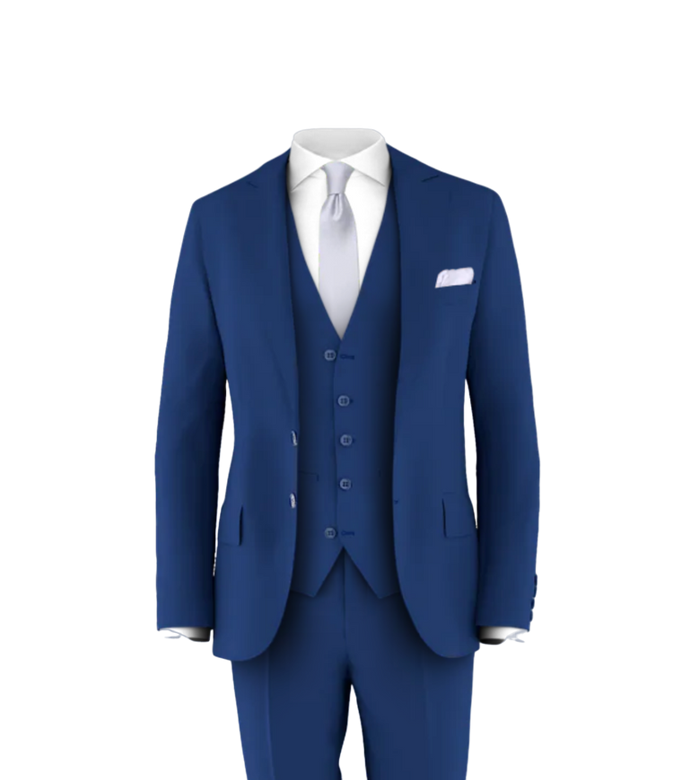Blue Suit Silver Tie