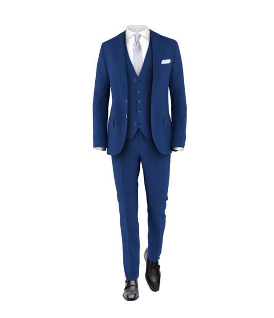 Blue Suit Silver Tie