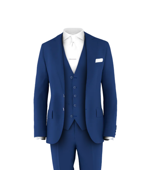 Blue Suit White Tie Men's Suits Tuxedos Grooms Club