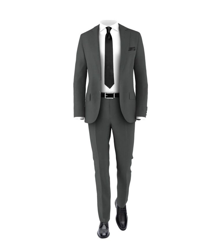 Charcoal Suit Black Tie