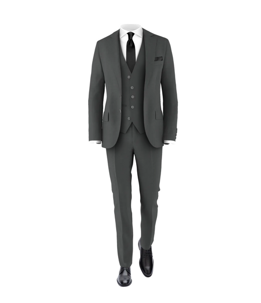 Charcoal Suit Black Tie