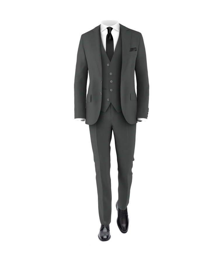 Charcoal Suit Black Tie