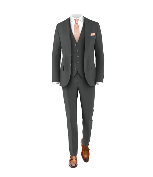 Charcoal Suit Blush Tie
