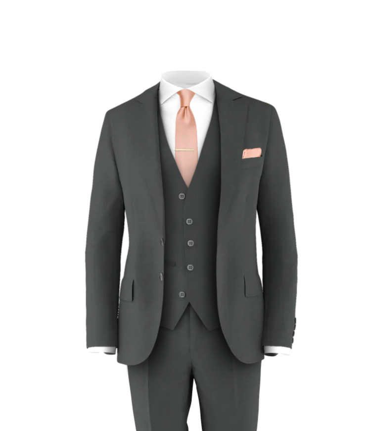 Charcoal Suit Blush Tie