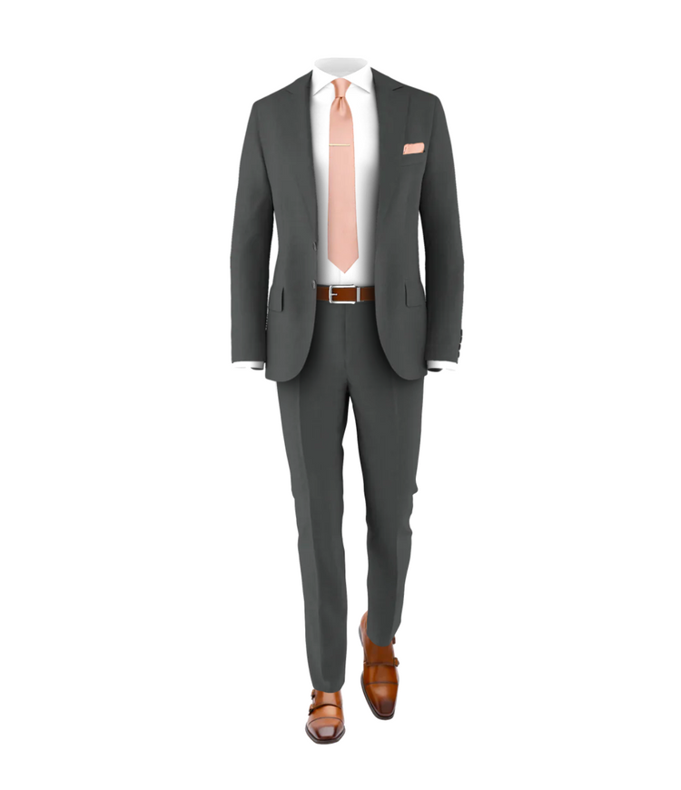 Charcoal Suit Blush Tie