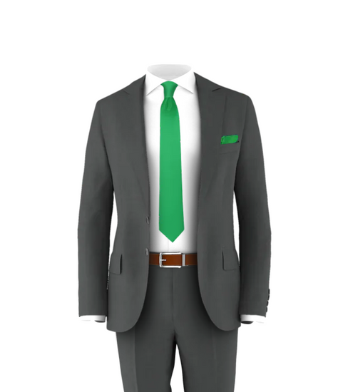 Charcoal Suit & Green Tie | Three Piece Wedding Suit & Tux Charcoal Suit & Green Tie | Three Piece Wedding Suit & Tux