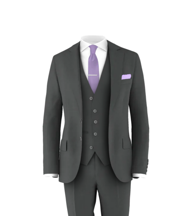 Charcoal Suit Lavender Tie