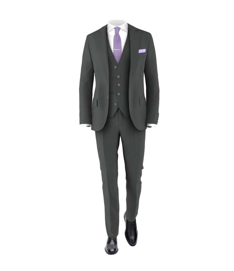 Charcoal Suit Lavender Tie