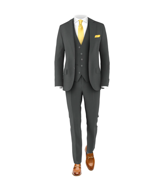 Charcoal Suit Light Gold Tie