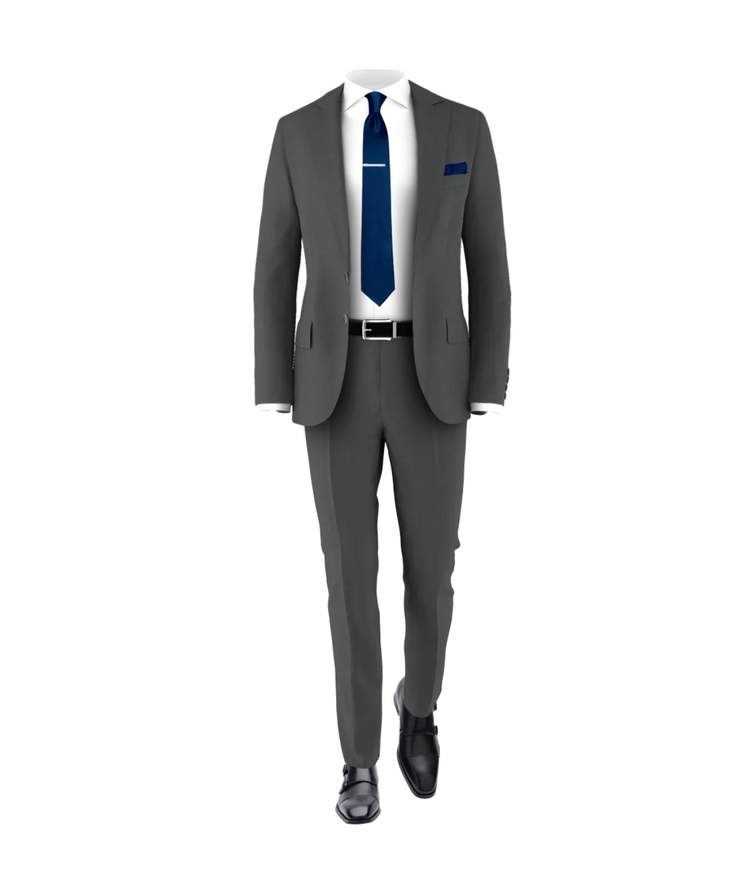 Charcoal Suit Navy Tie